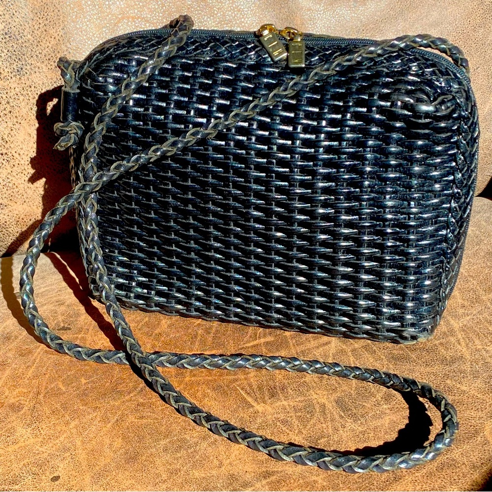 CEM Leather Vintage Woven Crossbody Purse